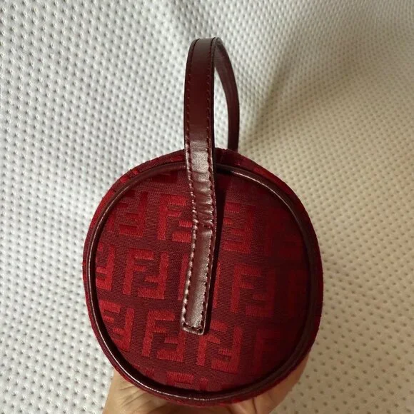 SOLD Rare FENDI Zucchino Barrel Pochette Red - Picture 10 of 12